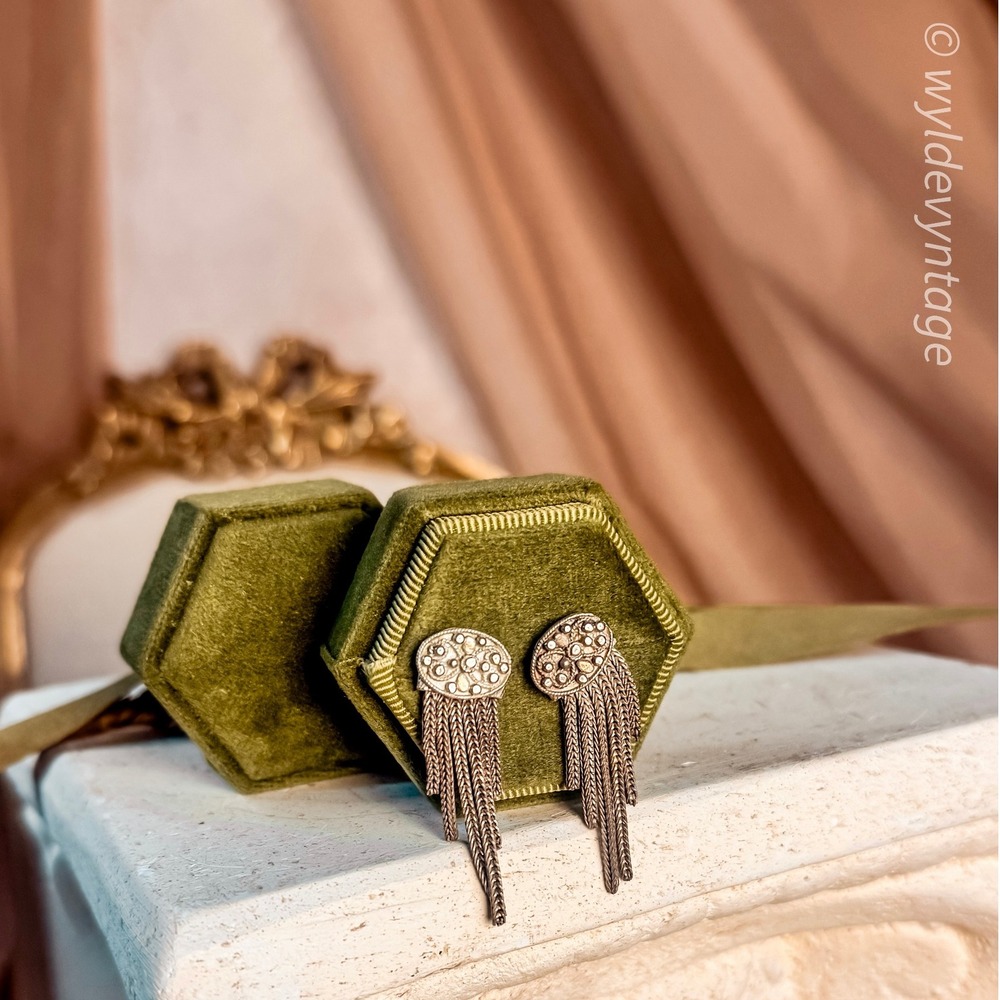 Sterling Silver Fox Tale Fringe Earrings‎